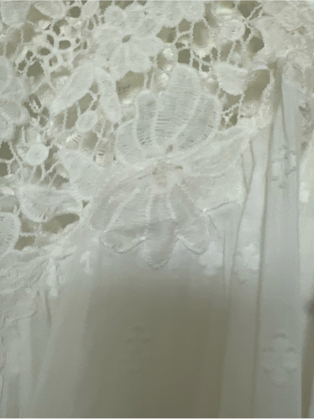 Free People crochet embroidered Boho Lace Long-Sleeve Top White sz.S NWT - Picture 4 of 9